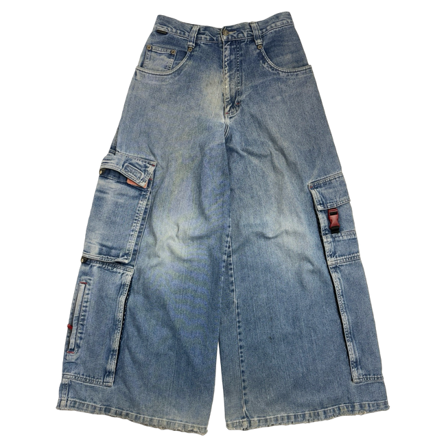 Kik Wear Wide Baggy Cargo Denim Pants