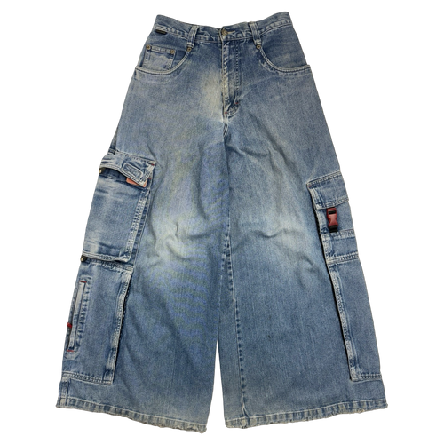 Kik Wear Wide Baggy Cargo Denim Pants | Vintage Clothing Store Canada