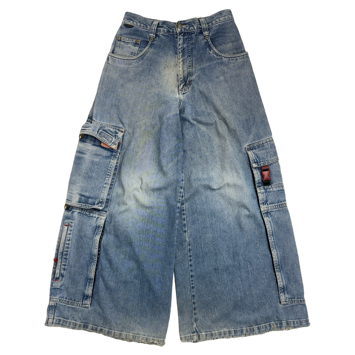 Kik Wear Wide Baggy Cargo Denim Pants | Vitnage Clothing Store Canada