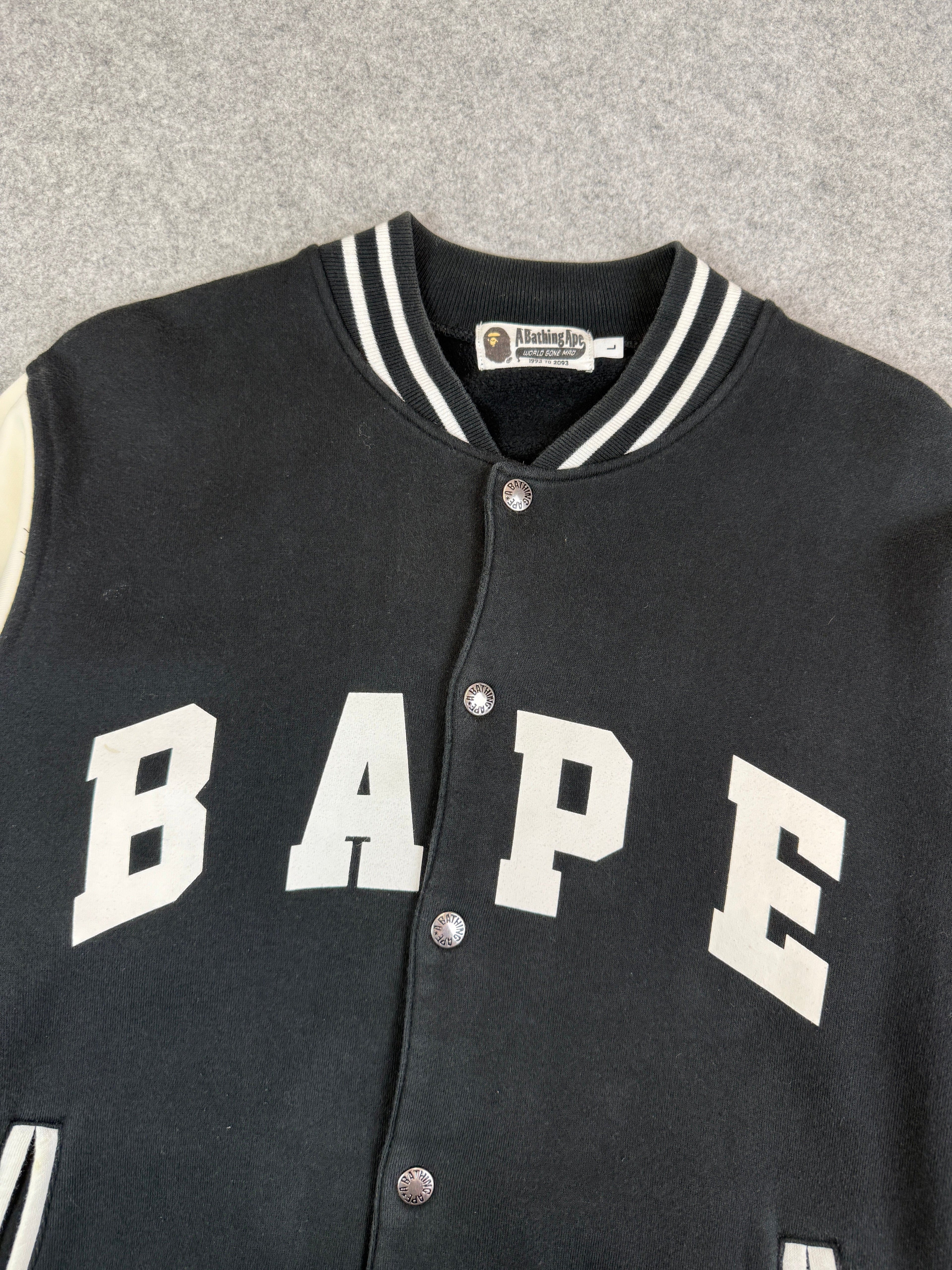 BAPE Varsity Jacket Black/White (USED)