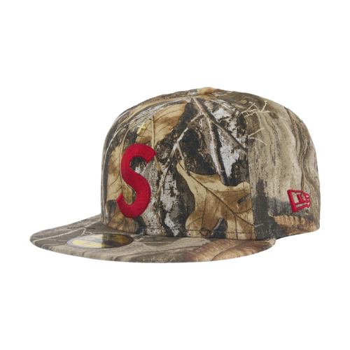 Supreme Gold Cross S Logo New Era Fitted Hat Realtree Camo | Vintage Clothing Store Canada