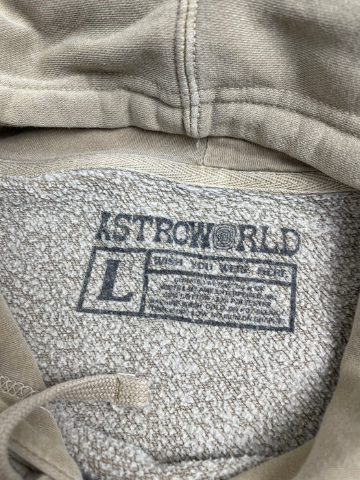 Travis Scott Astroworld Look Mom I Can Fly Hoodie Tan (USED) | Vitnage Clothing Store Canada