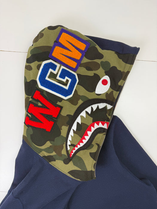 BAPE Shark Full Zip Hoodie Navy | Vitnage Clothing Store Canada