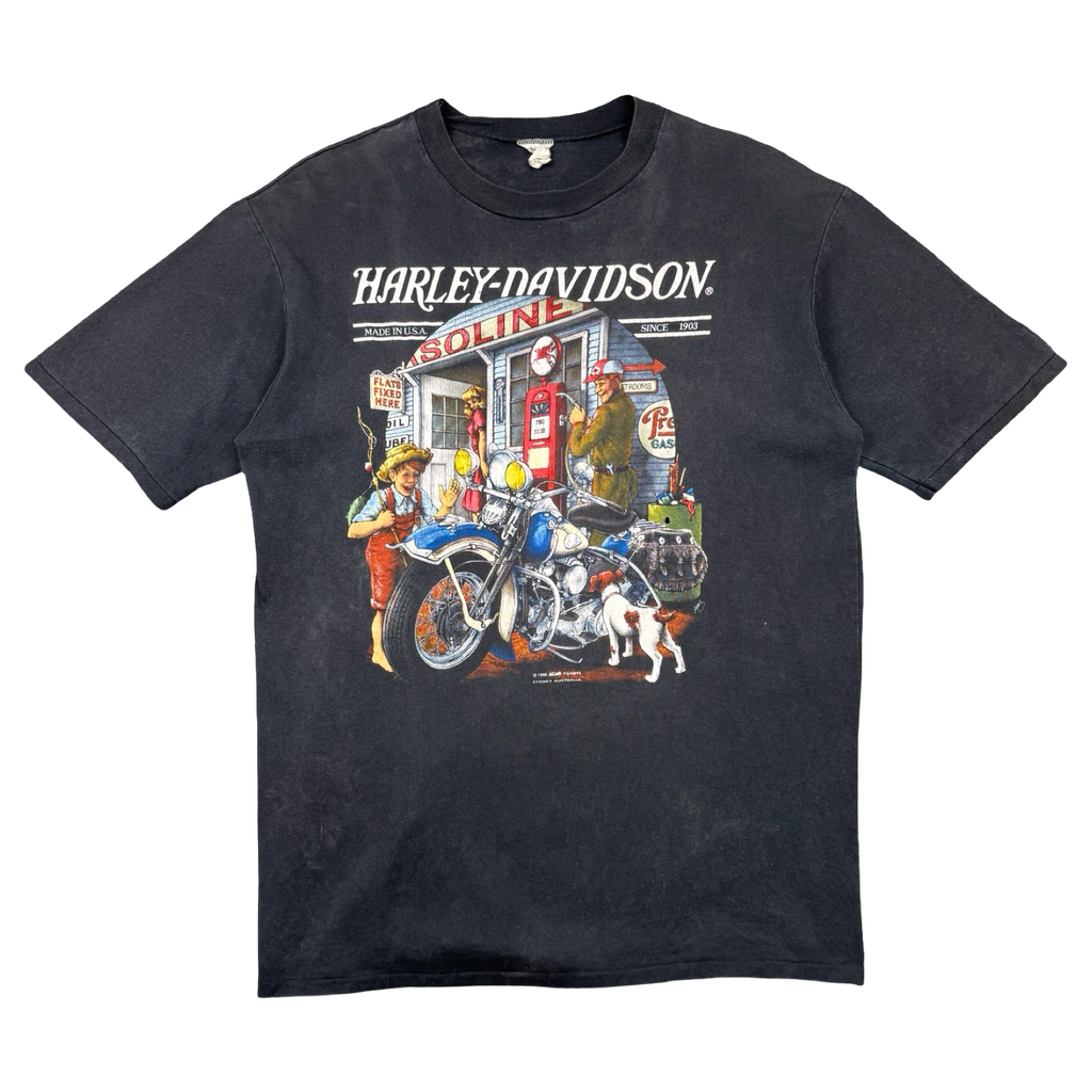 Vintage Harley Davidson Gasoline Tee Black