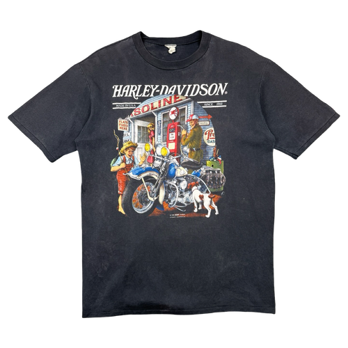 Vintage Harley Davidson Gasoline Tee Black | Vintage Clothing Store Canada