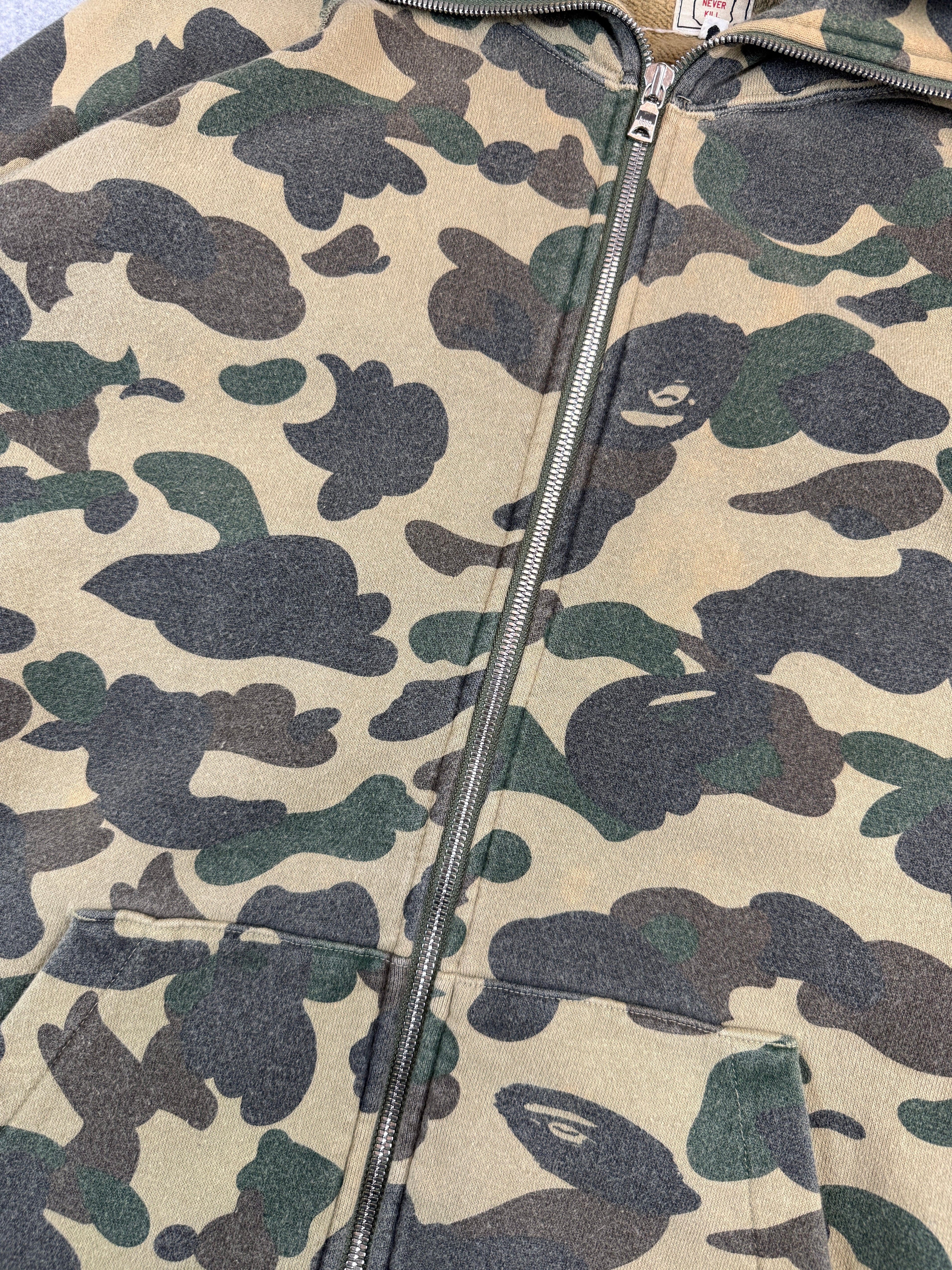 BAPE 1st Camo Full Zip Hoodie Green (USED)