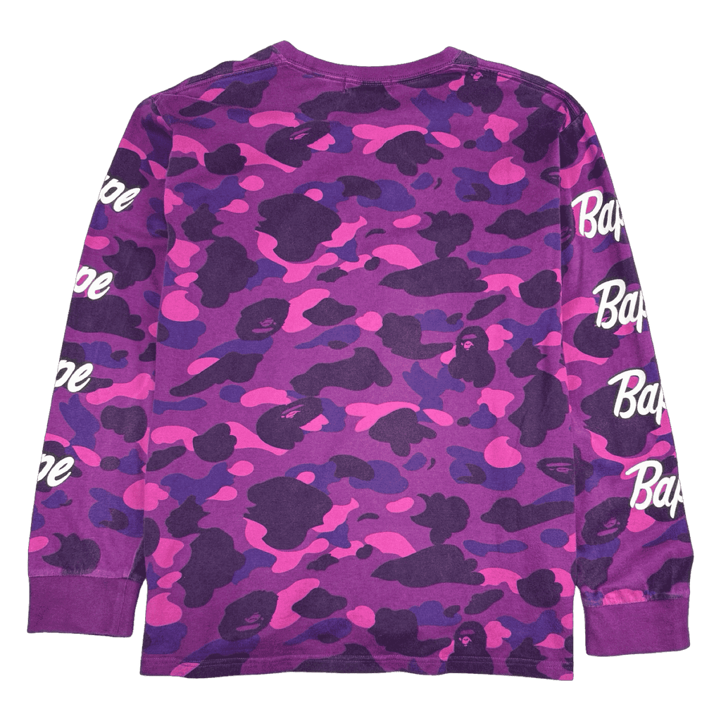 BAPE Color Camo Sleeve Logo L/S Tee Purple