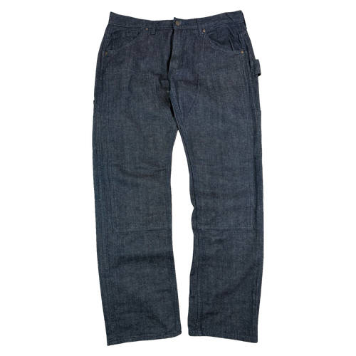 BAPE Embroidered Spell Out Double Knee Denim Jeans (USED) | Vintage Clothing Store Canada