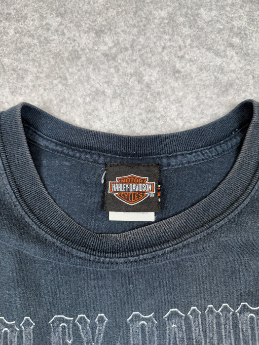 Vintage Harley Davidson Metallic Canada Flag Tee Black | Vitnage Clothing Store Canada
