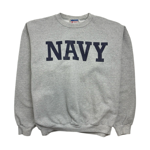 (M) Vintage 90s NAVY Sweatshirt Grey | Vintage Clothing Store Canada