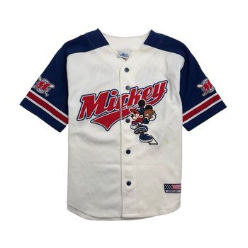 Vintage 90s Mickey Mouse Baseball Jersey White