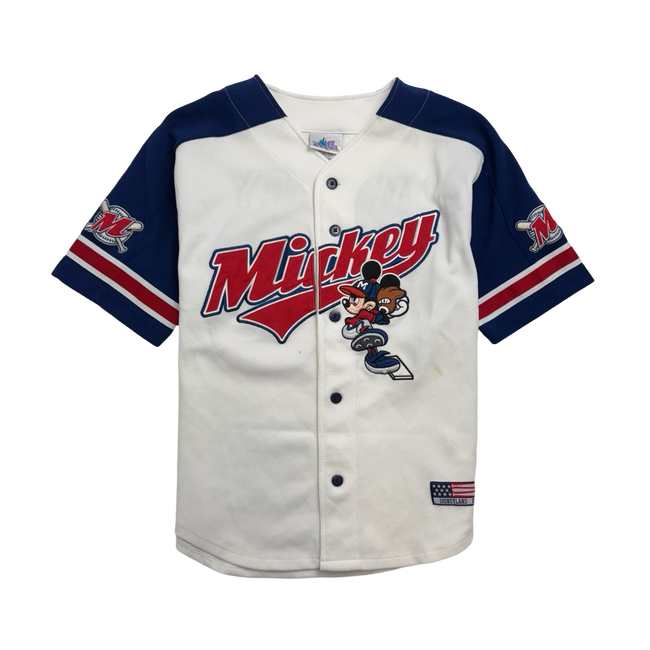 Vintage 90s Mickey Mouse Baseball Jersey White