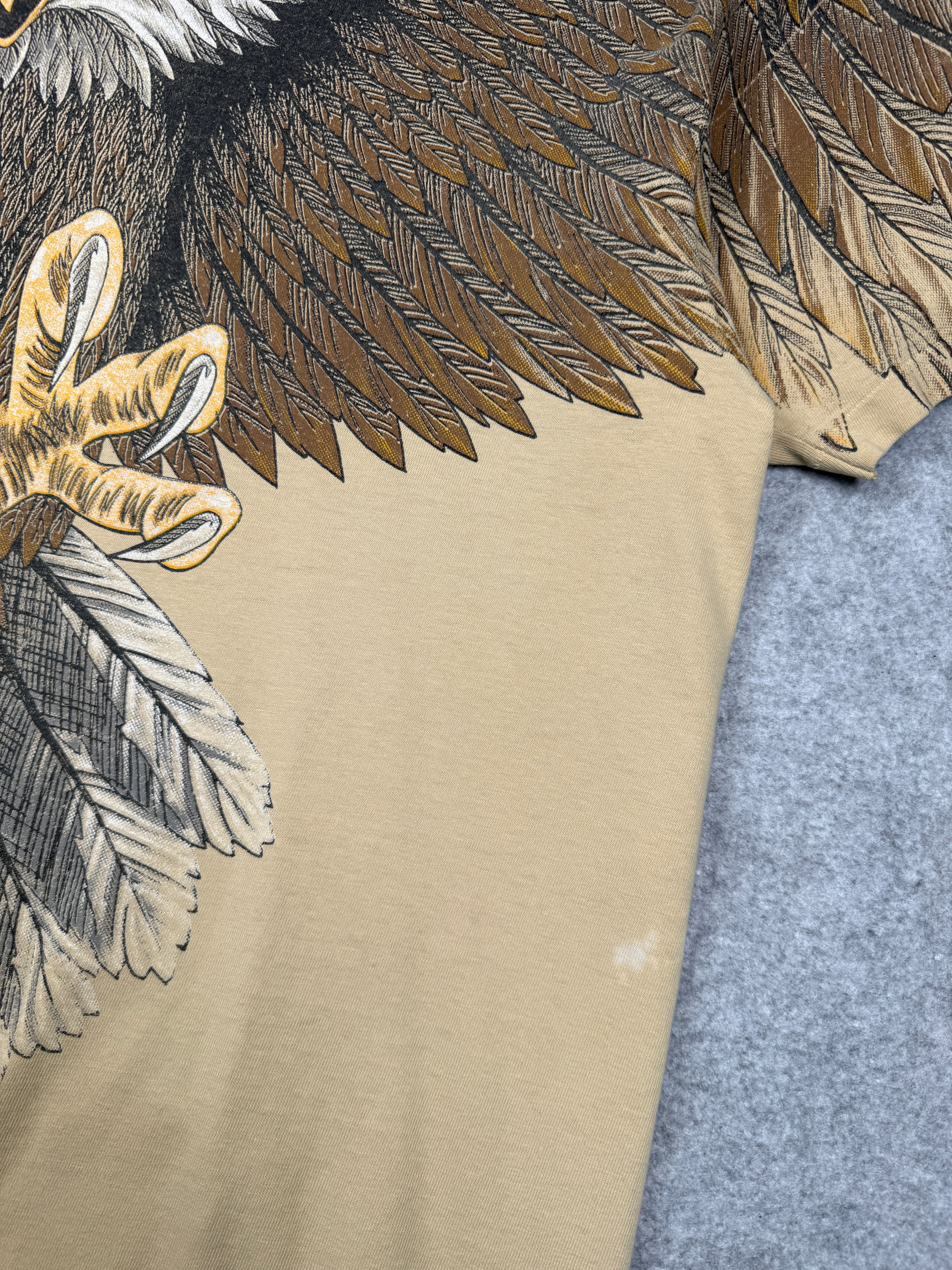 Vintage Harley Davidson Swooping Eagle Tee Beige