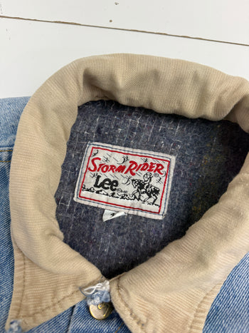 Vintage Wool Lined Lee Stormrider Denim Jacket