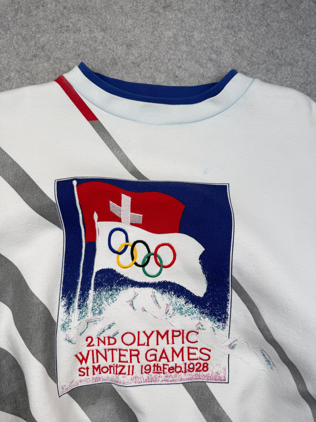 Vintage Adidas 2nd Olympic Winter Games St Moritz Sweatshirt White