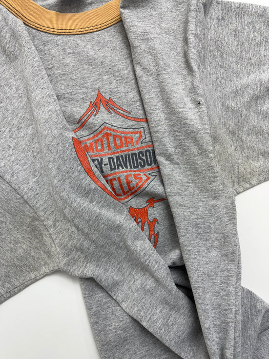 Vintage 2000s Harley Davidson USA Eagle Ringer Tee Grey | Vitnage Clothing Store Canada