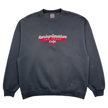 Vintage Harley Davidson Cafe Crewneck Black