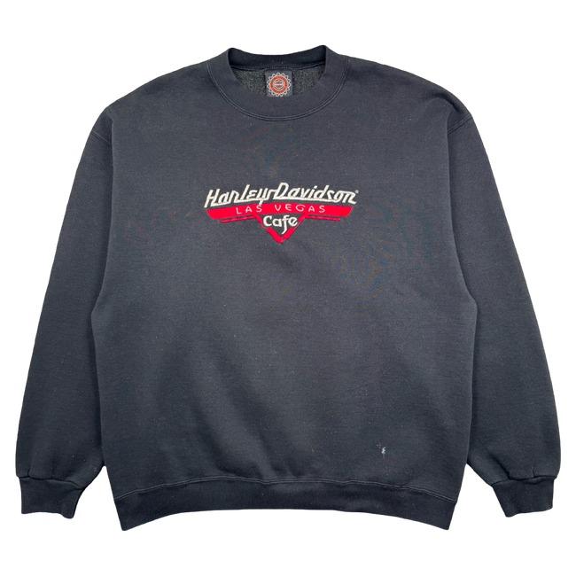 Vintage Harley Davidson Cafe Crewneck Black