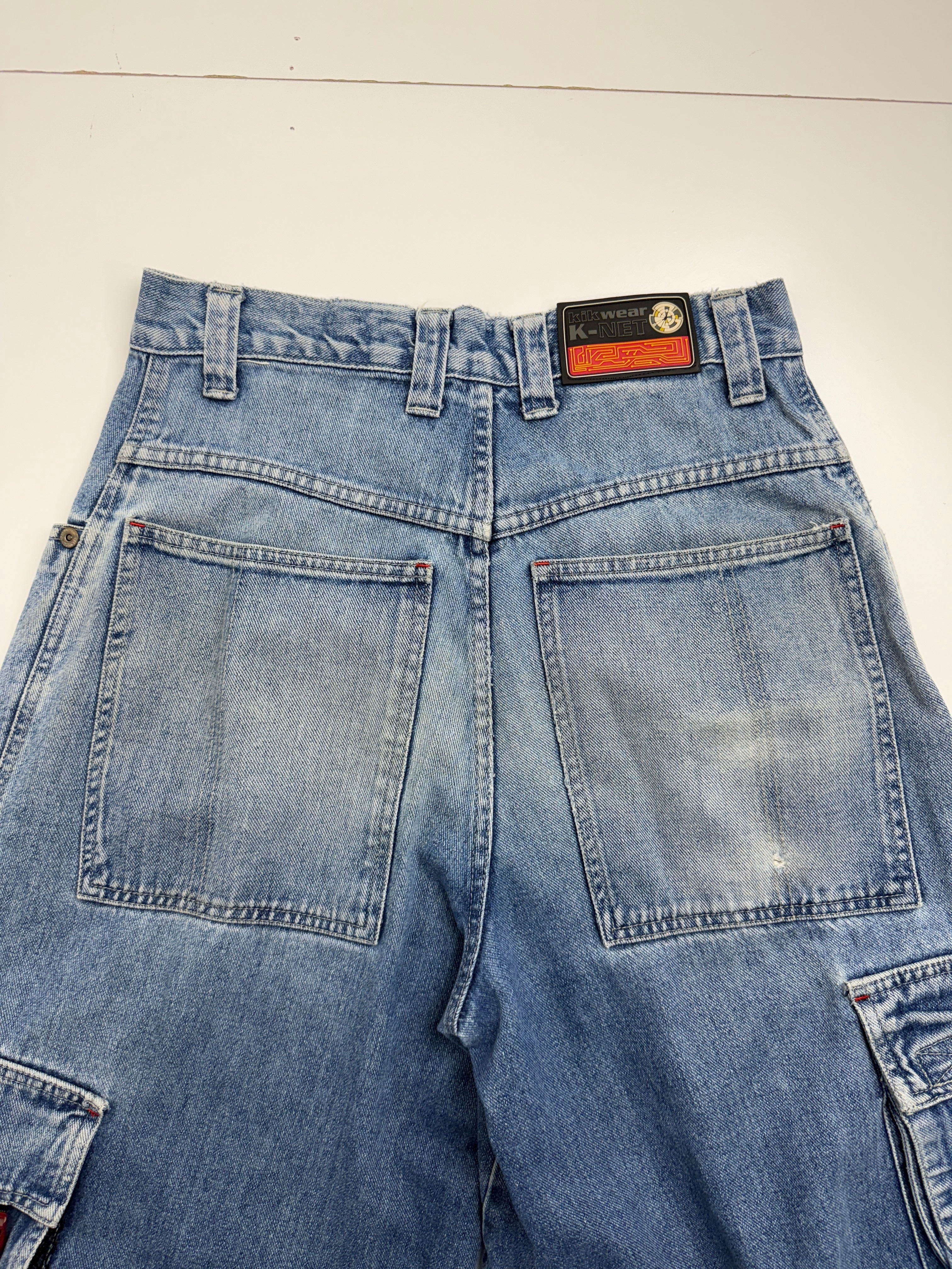 Kik Wear Wide Baggy Cargo Denim Pants