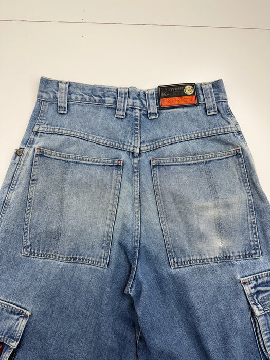 Kik Wear Wide Baggy Cargo Denim Pants | Vitnage Clothing Store Canada