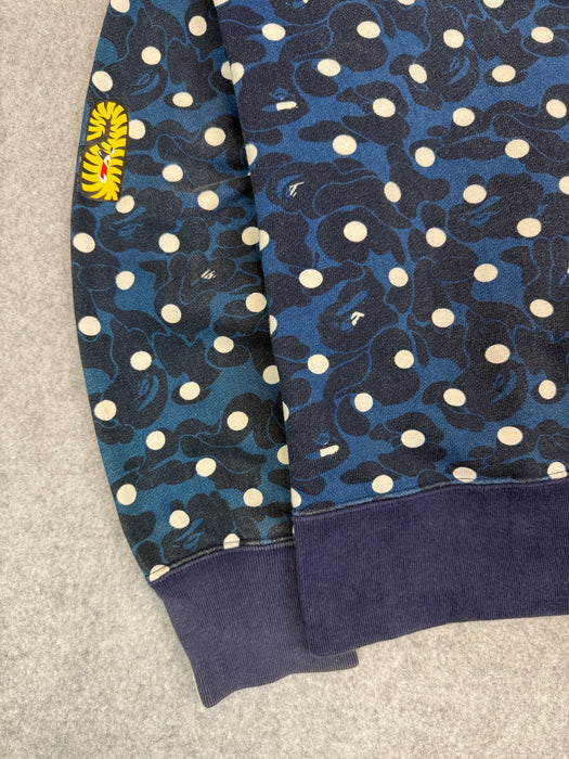 BAPE ABC Camo Polka Dot Shark Full Zip Hoodie Navy (USED) | Vitnage Clothing Store Canada