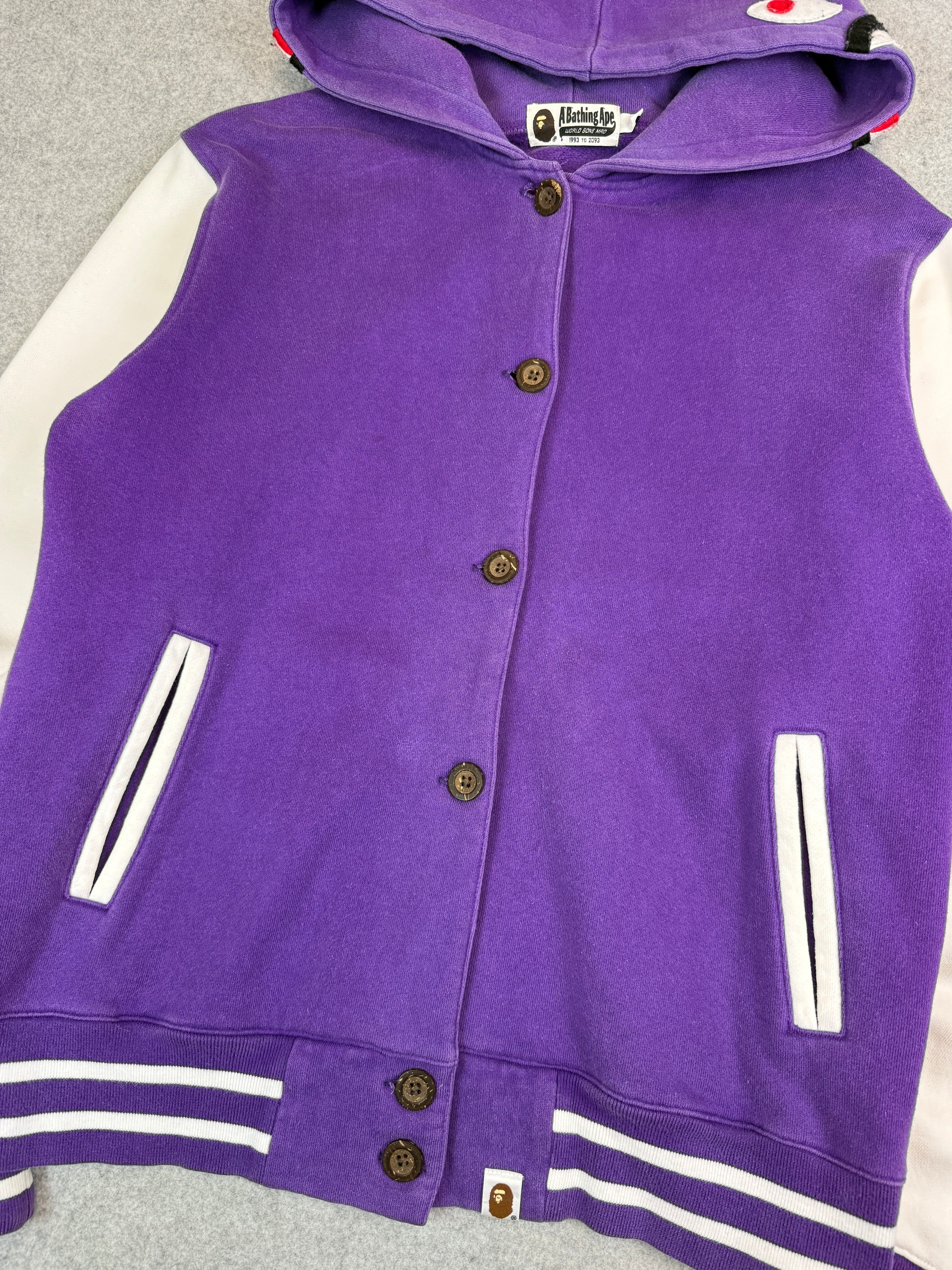 BAPE Varsity Shark Jacket Purple (USED)