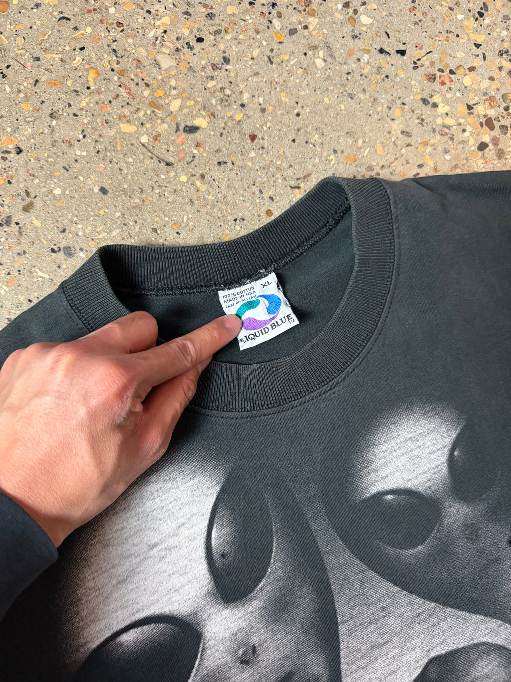 Vintage 90’s Liquid Blue Alien Tee Black