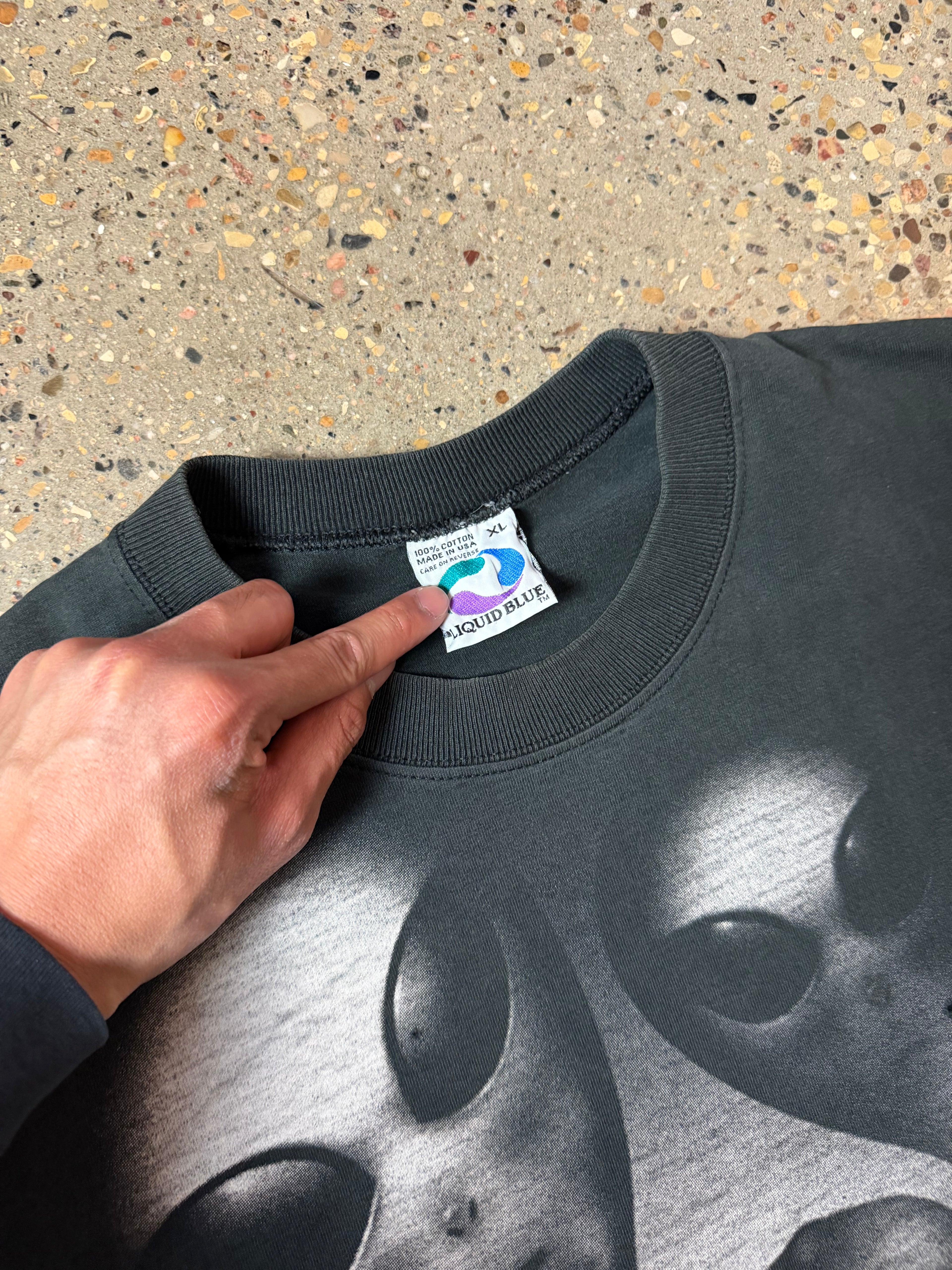Vintage 90’s Liquid Blue Alien Tee Black