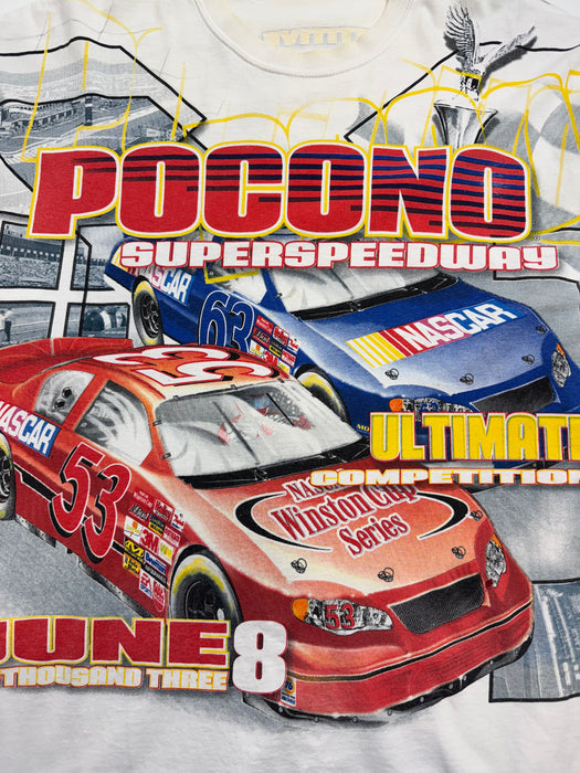 Vintage '03 Pocono Nascar AOP Tee White | Vitnage Clothing Store Canada