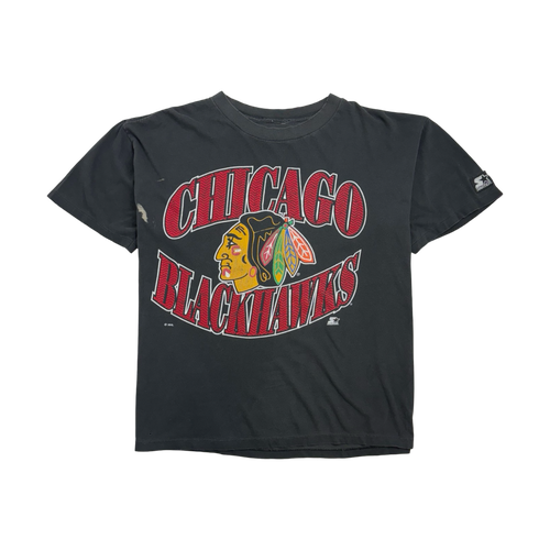 (XL) Vintage Chicago Blackhawks Tee Black | Vintage Clothing Store Canada