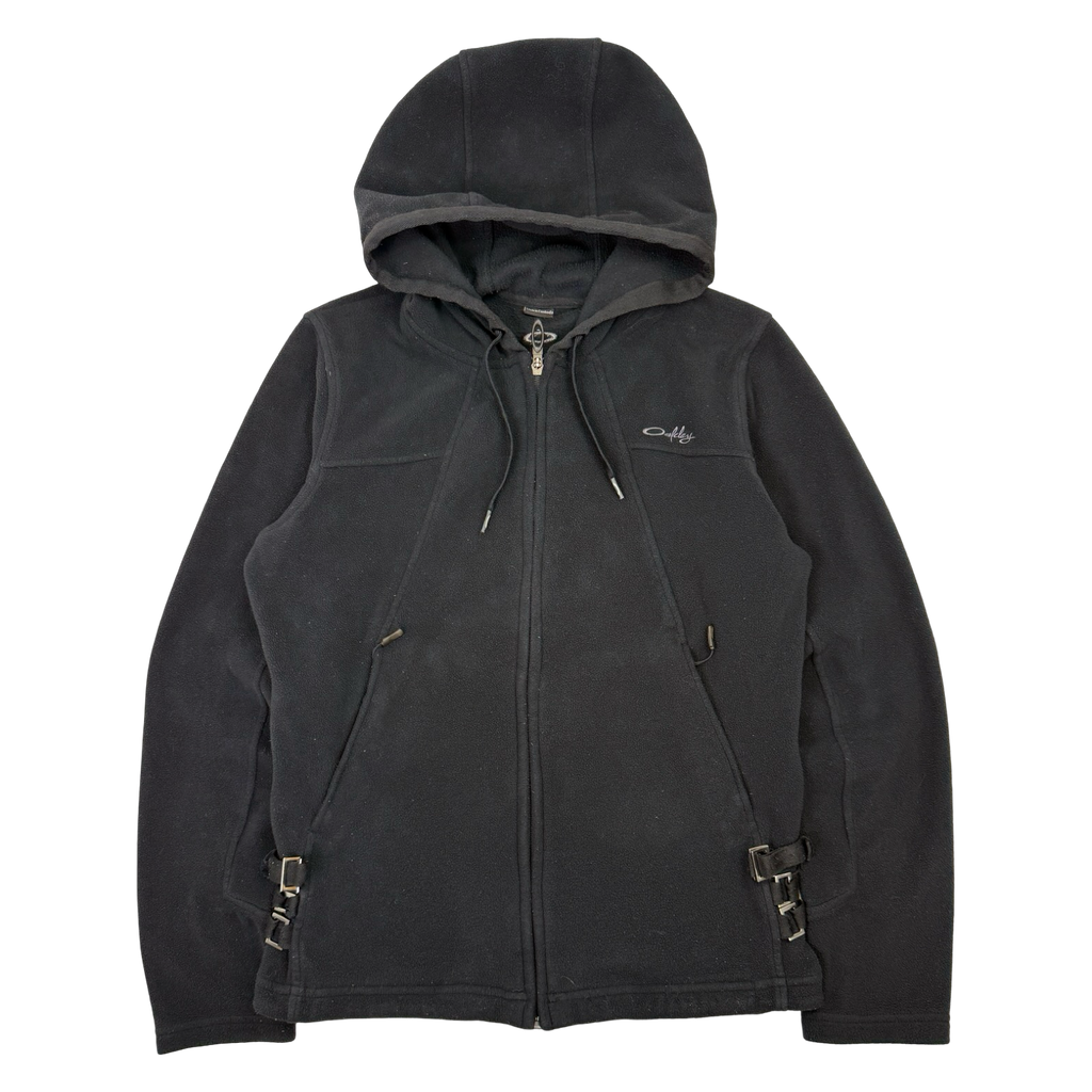 Vintage Oakley Software Full Fleece Zip Up Sweater Black