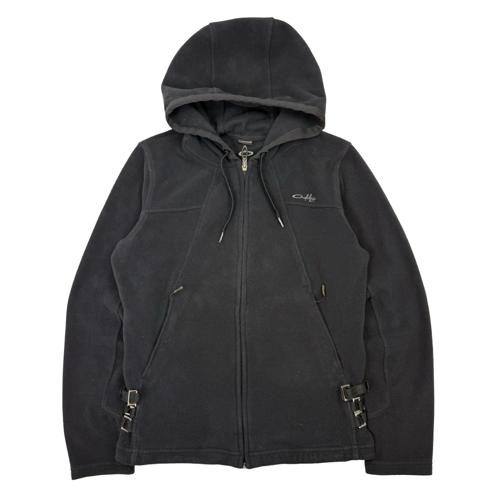 Vintage Oakley Software Full Fleece Zip Up Sweater Black