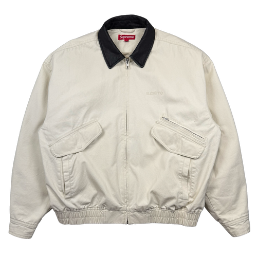 Supreme Leather Collar Utility Jacket Stone (USED) | Vintage Clothing Store Canada