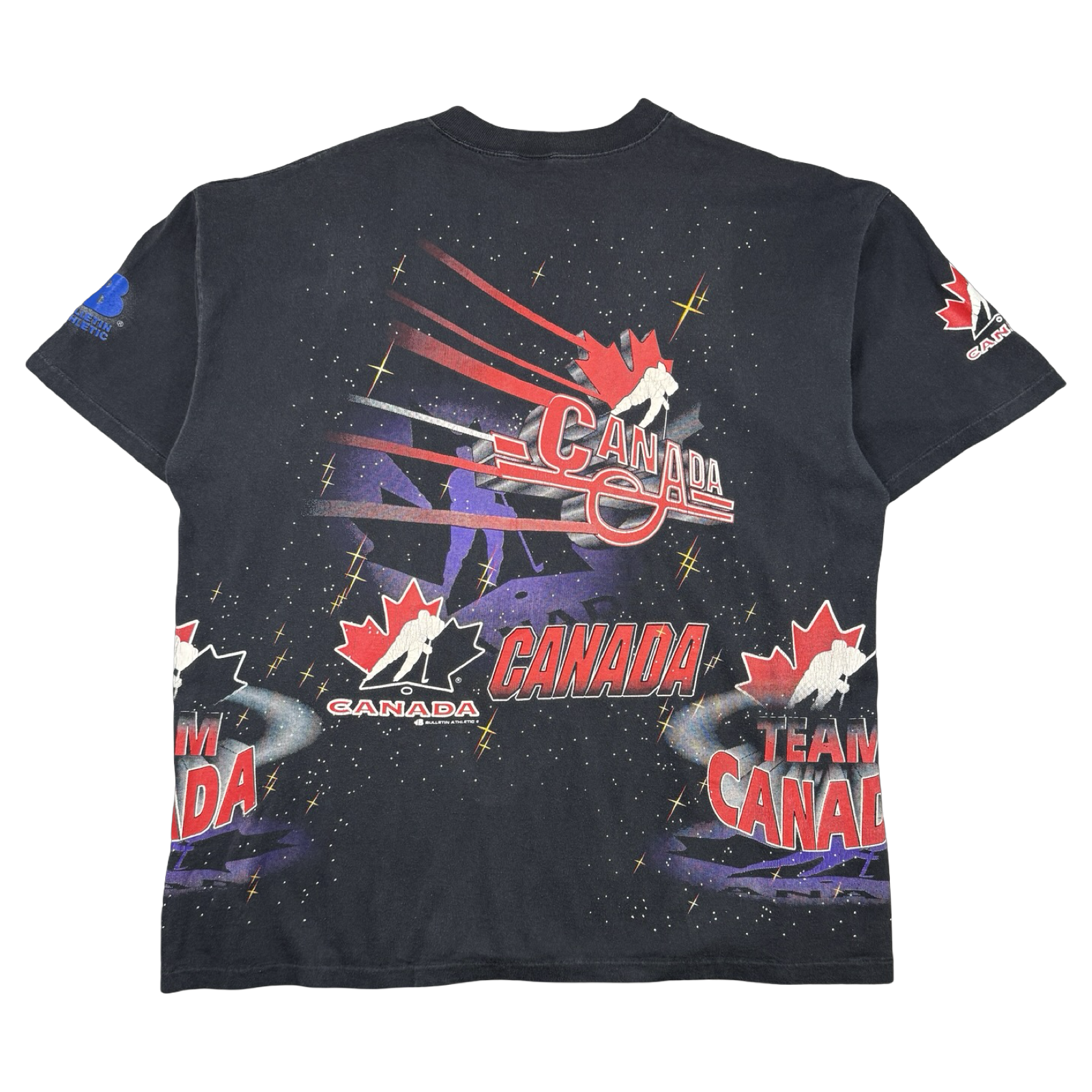 Vintage Team Canada Hockey AOP Tee Black