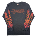 Vintage Harley Davidson Full Flame Sleeve Kegel L/S Tee Black