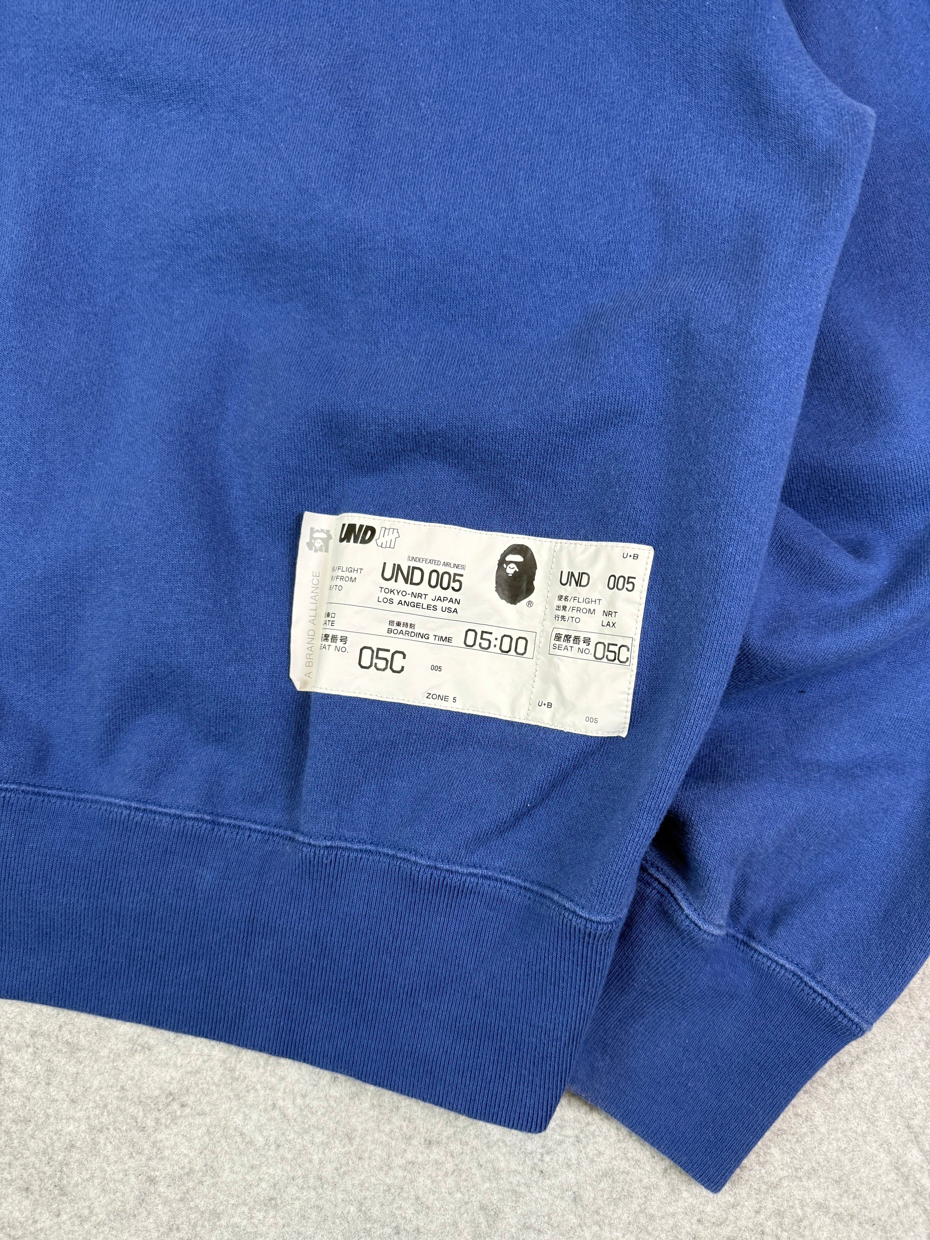 BAPE x Undefeated Camo Relaxed Zip Hoodie Navy (USED)