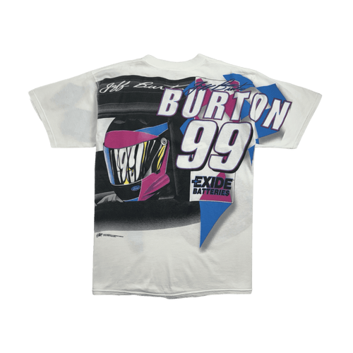 (XL) Vintage Jeff Burton Exide Nascar Racing Tee White | Vintage Clothing Store Canada