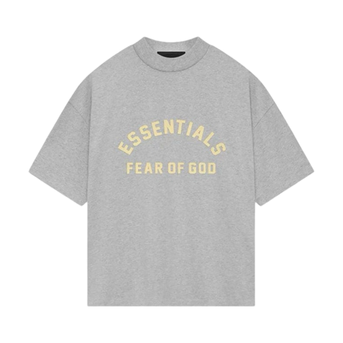 Fear of God Essentials Heavy Jersey Crewneck Tee Light Heather Grey | Vintage Clothing Store Canada