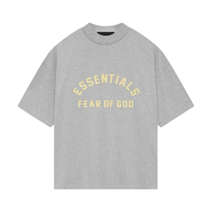 Fear of God Essentials Heavy Jersey Crewneck Tee Light Heather Grey | Vitnage Clothing Store Canada