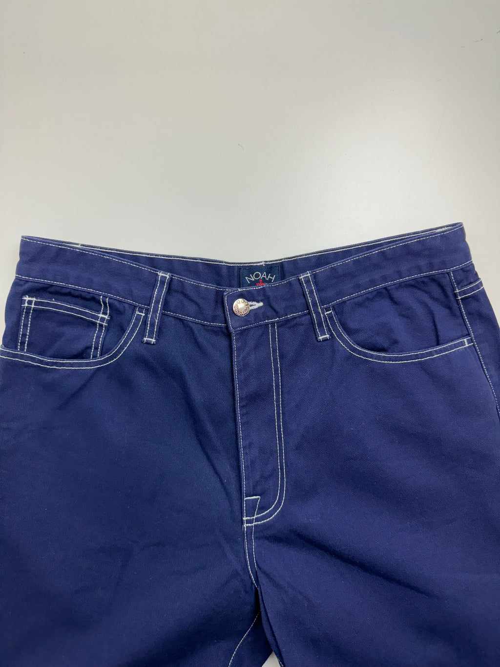 Noah Contrast Stitch Pants Navy Blue (USED)