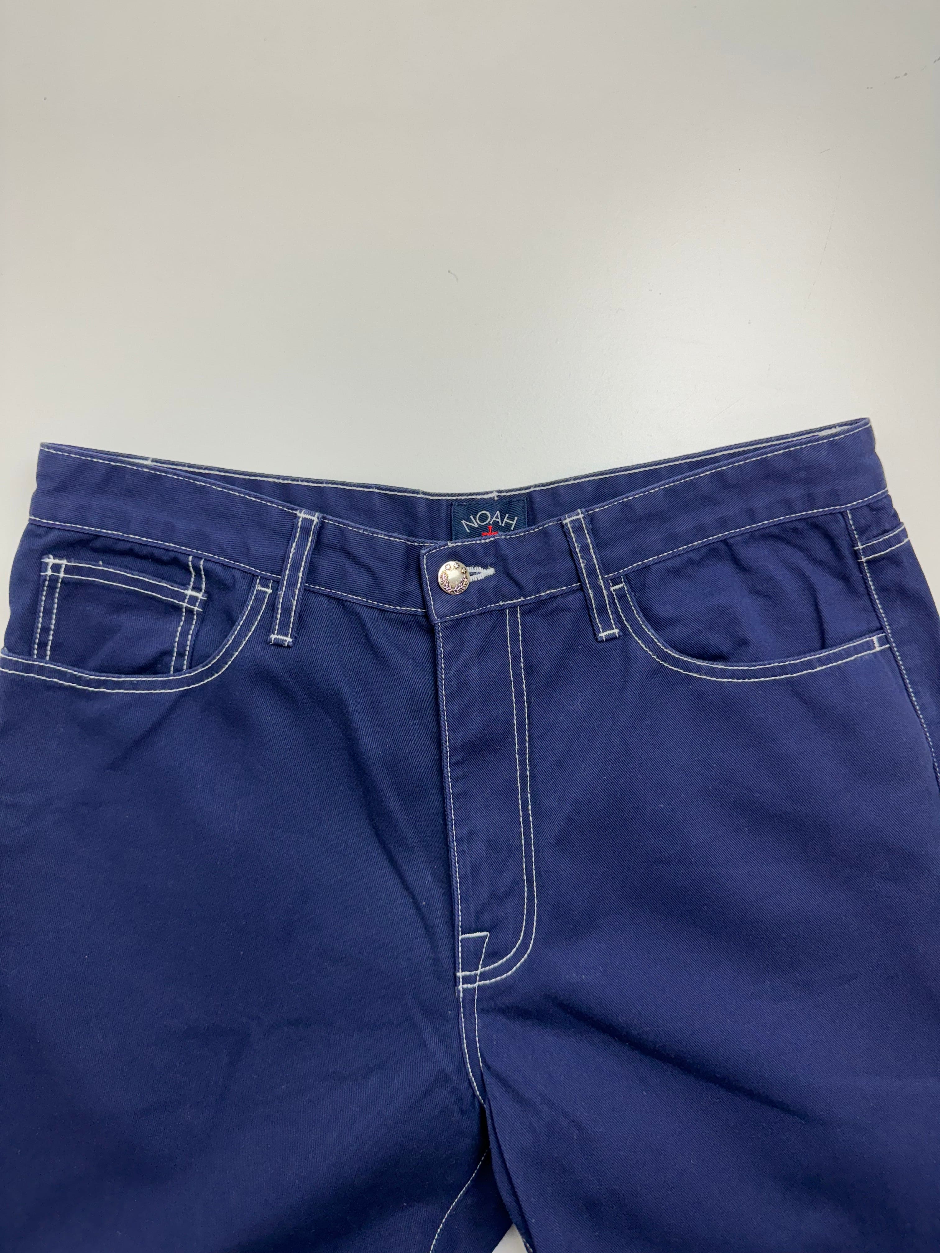 Noah Contrast Stitch Pants Navy Blue (USED)