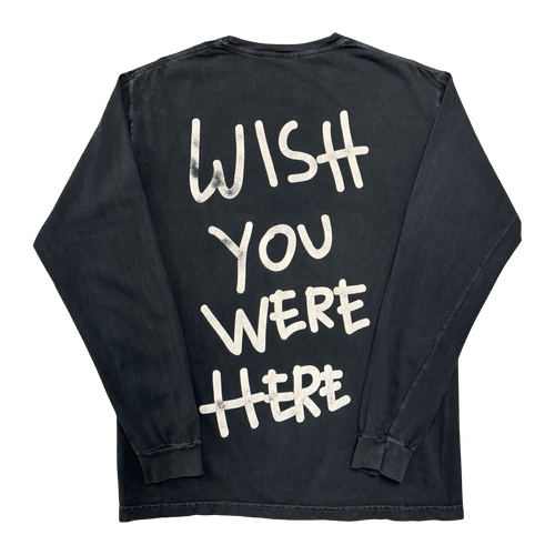 Travis Scott Astroworld Wish You Were Here Faded L/S Tee Black (USED) | Vintage Clothing Store Canada