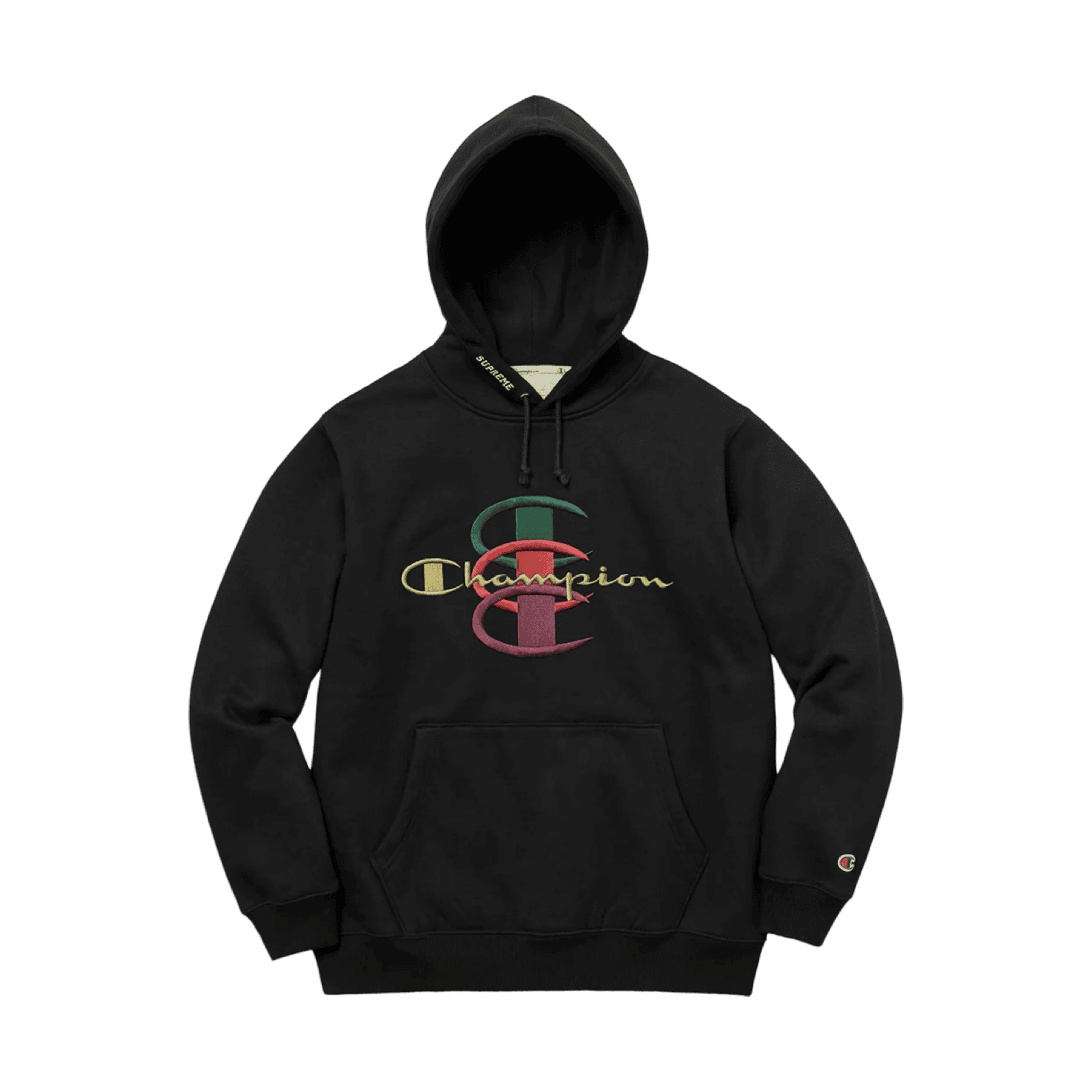 Supreme Champion Stacked C Hoodie Black