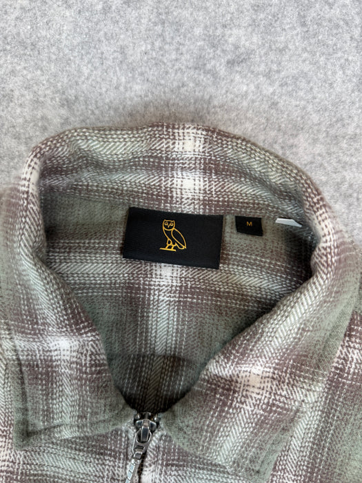 OVO Zip Up Flannel Green (USED) | Vitnage Clothing Store Canada