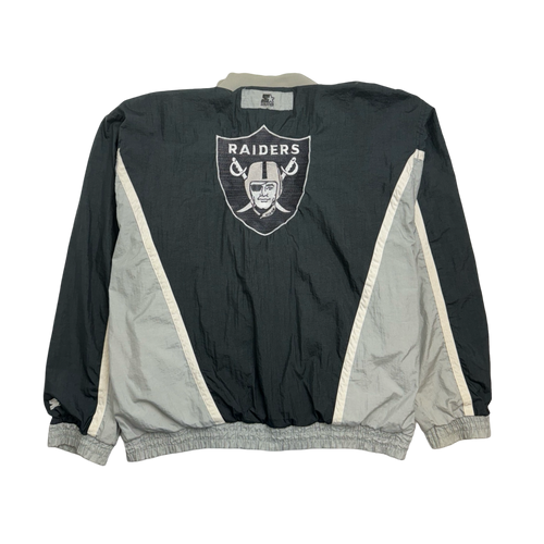 (XL) Vintage Los Angeles Raiders Windbreaker Jacket Black | Vintage Clothing Store Canada