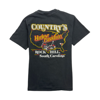 (S) Vintage '87 Countrys Harley Davidson Tee Black