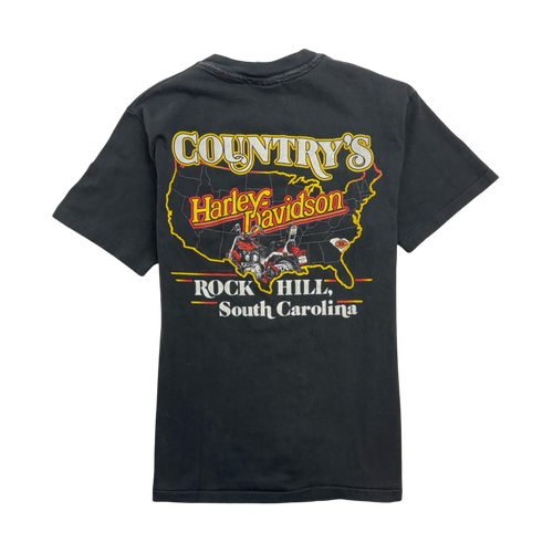 (S) Vintage '87 Countrys Harley Davidson Tee Black | Vintage Clothing Store Canada