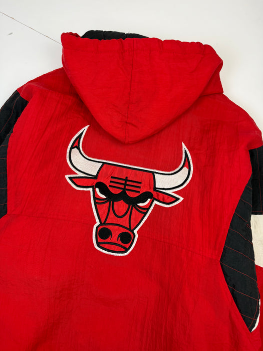 Vintage 90's Chicago Bulls Starter Hooded Jacket Red | Vitnage Clothing Store Canada
