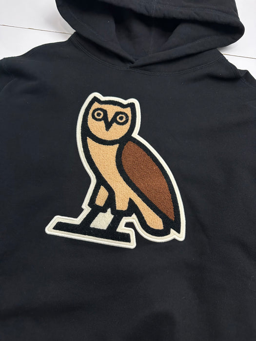 OVO Chenille Bubble Owl Hoodie Black (USED) | Vitnage Clothing Store Canada