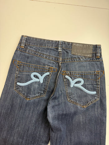 Rocawear Back Pocket Embroidered Custom Fit Denim Pants